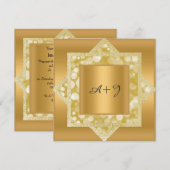 PATTERN GOLD GLITZER WEDD EINLADUNG (Vorne/Hinten)