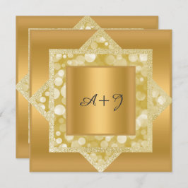 PATTERN GOLD GLITZER WEDD EINLADUNG