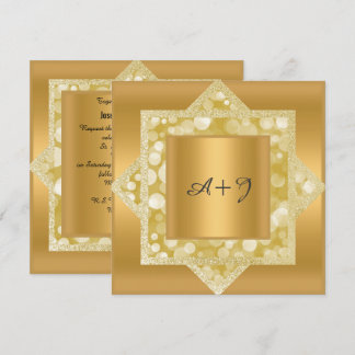 PATTERN GOLD GLITZER WEDD EINLADUNG