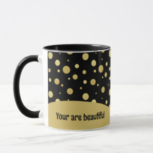 Pattern Gold Polka Kaffee Tasse