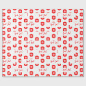 Pattern Gott Jul Frohe Weihnachtsgeschenk Geschenkpapier (Flach)