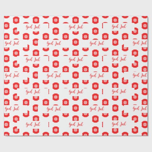 Pattern Gott Jul Frohe Weihnachtsgeschenk Geschenkpapier (Flach)