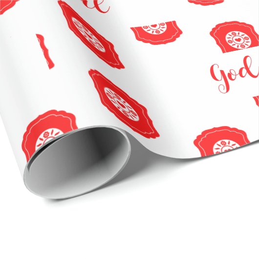 Pattern Gott Jul Frohe Weihnachtsgeschenk Geschenkpapier (Rolleneckpunkt)