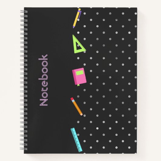Pattern grau Polka Notebook Notizblock (Vorderseite)