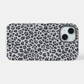 Pattern Gray Leopard Print iPhone 15 Hülle (Rückseite (Horizontal))