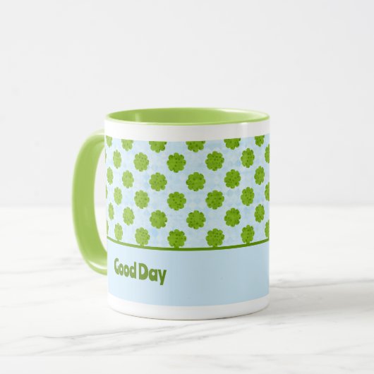 Pattern grünes Leaf Clover Coffee Tasse (Vorderseite Links)