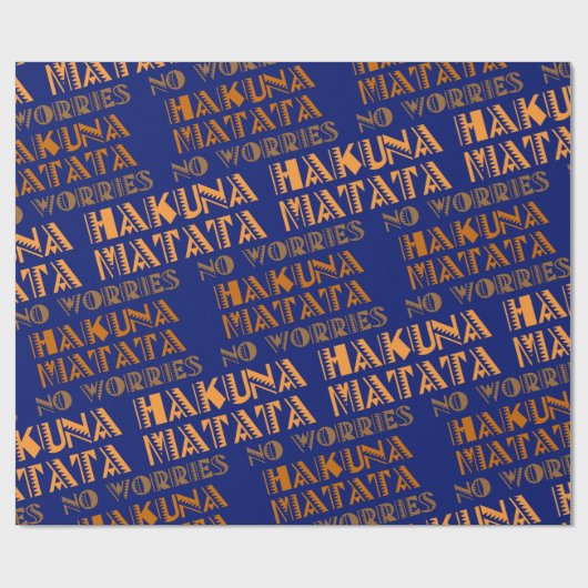 Pattern Hakuna Matata, keine Sorge in Swahili Geschenkpapier (Flach)