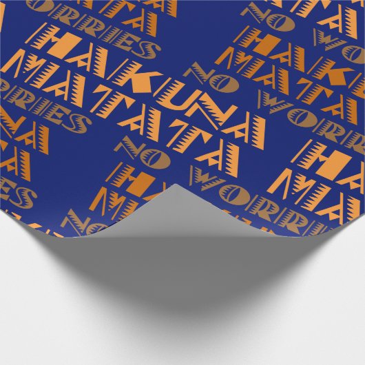 Pattern Hakuna Matata, keine Sorge in Swahili Geschenkpapier (Ecke)