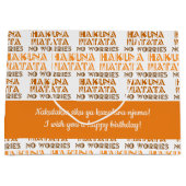 Pattern Hakuna Matata, keine Sorge in Swahili Große Geschenktüte (Vorderseite)