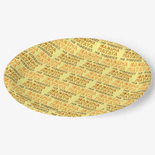 Pattern Hakuna Matata, keine Sorge in Swahili Pape Pappteller (Schrägansicht)