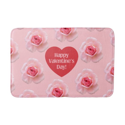 Pattern Happy Valentine`s Day 2023 Hintergrund Badematte (Vorderseite)