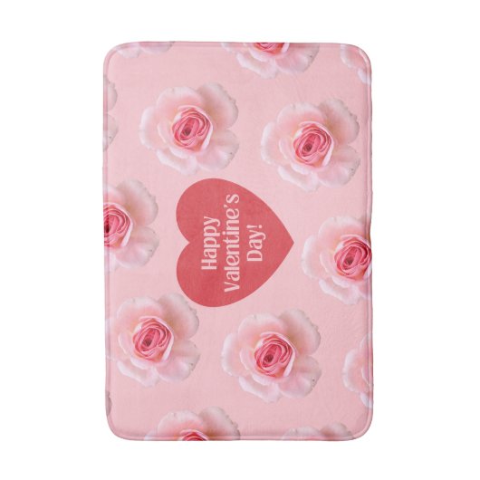 Pattern Happy Valentine`s Day 2023 Hintergrund Badematte (Vorderseite Vertikal)