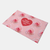 Pattern Happy Valentine`s Day 2023 Hintergrund Fußmatte (Schrägansicht)