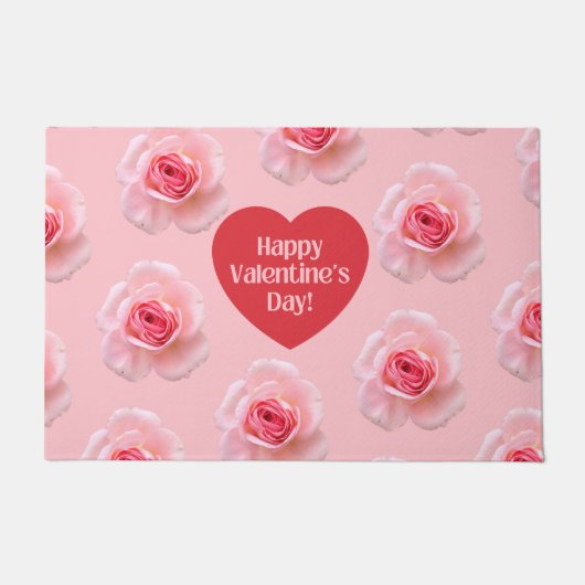 Pattern Happy Valentine`s Day 2023 Hintergrund Fußmatte (Vorderseite)