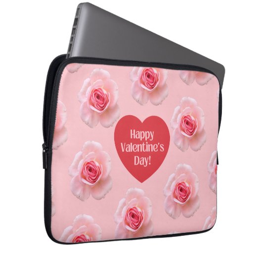 Pattern Happy Valentine`s Day 2023 Hintergrund Laptopschutzhülle (Vorne Rechts)