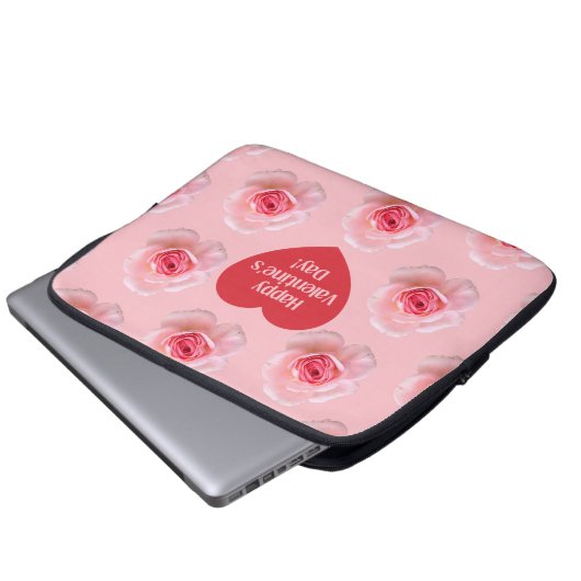 Pattern Happy Valentine`s Day 2023 Hintergrund Laptopschutzhülle (Vorne Knopf)
