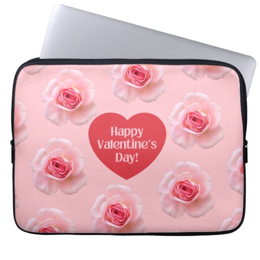Pattern Happy Valentine`s Day 2023 Hintergrund Laptopschutzhülle (Vorderseite)