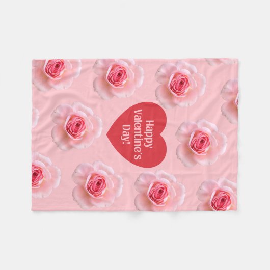 Pattern Happy Valentine`s Day 2024 Hintergrund Fleecedecke (Vorderseite (Horizontal))