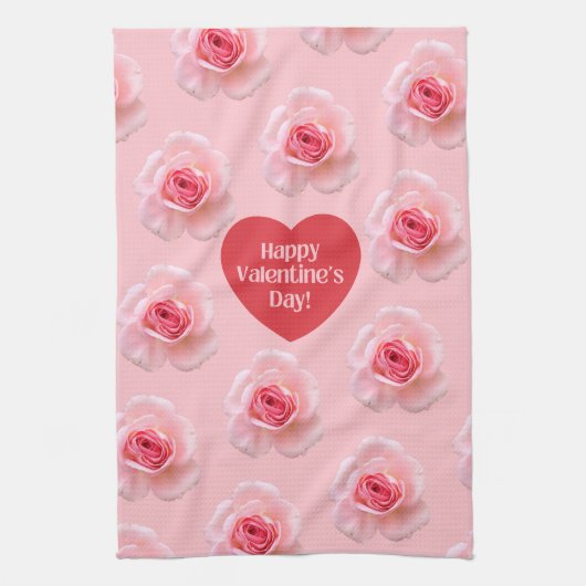 Pattern Happy Valentine`s Day 2024 Hintergrund Geschirrtuch (Vertikal)