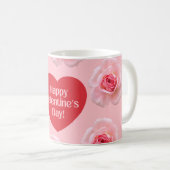 Pattern Happy Valentine`s Day 2024 Hintergrund Kaffeetasse (VorderseiteRechts)