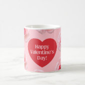 Pattern Happy Valentine`s Day 2024 Hintergrund Kaffeetasse (Mittel)