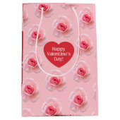 Pattern Happy Valentine`s Day 2024 Hintergrund Mittlere Geschenktüte (Vorderseite)