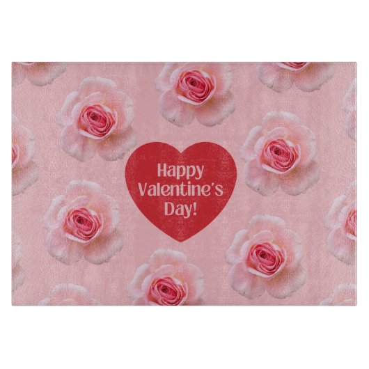 Pattern Happy Valentine`s Day 2024 Hintergrund Schneidebrett (Vorderseite)