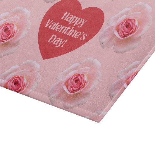 Pattern Happy Valentine`s Day 2024 Hintergrund Schneidebrett (Ecke)