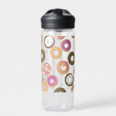 Pattern Heart Donuts Valentines Pink Water Bottle Trinkflasche (Vorderseite)