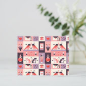 Pattern Herz Liebe Romance Valentinstag Hochzeit Postkarte (Stehend Vorderseite)