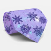 Pattern Holiday Blue Snowflake Winter Chic Krawatte (Gerollt)