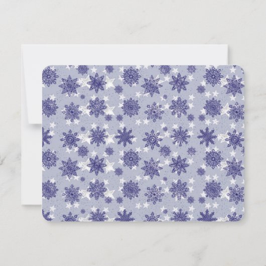 Pattern Holiday Blue Snowflake Winter Chic Mitteilungskarte (Rückseite)