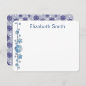 Pattern Holiday Blue Snowflake Winter Chic Mitteilungskarte (Vorne/Hinten)