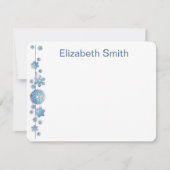 Pattern Holiday Blue Snowflake Winter Chic Mitteilungskarte (Vorderseite)