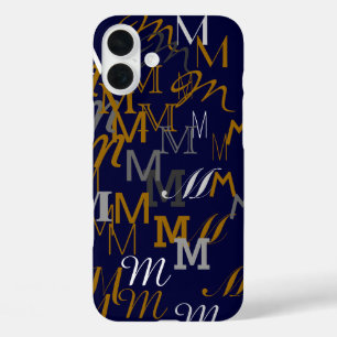 pattern initial name iPhone 16 plus hülle