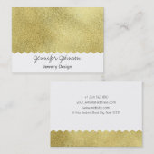 Pattern Jewelier Design Gold Glitzer Visitenkarte (Vorne/Hinten)