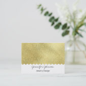 Pattern Jewelier Design Gold Glitzer Visitenkarte (Stehend Vorderseite)