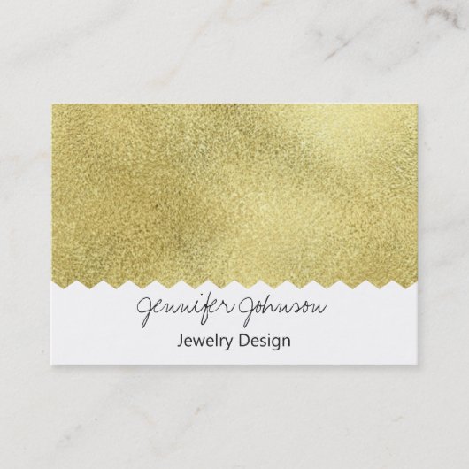 Pattern Jewelier Design Gold Glitzer Visitenkarte (Vorderseite)