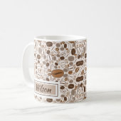 Pattern Kaffeebohnen Kaffee Tasse (Vorderseite Links)