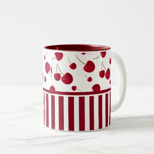 Pattern Kirschfrüchte Kaffeepause Tasse (VorderseiteRechts)