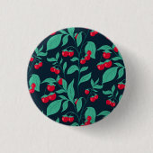 Pattern Kirschtomaten auf den Büschen Button (Vorderseite)