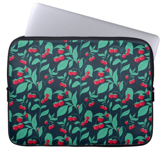 Pattern Kirschtomaten auf den Büschen Laptopschutzhülle (Vorderseite)