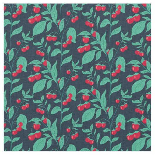 Pattern Kirschtomaten auf den Büschen  Stoff (Nahaufnahme)