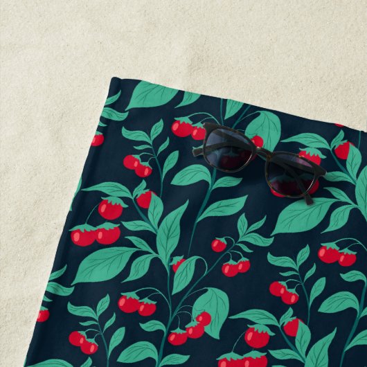 Pattern Kirschtomaten auf den Büschen Strandtuch (Beispiel)