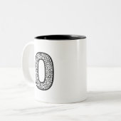 Pattern Letter O Ceramic Coffee Mug Zweifarbige Tasse (Vorderseite Links)