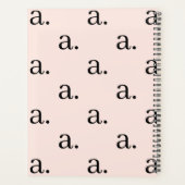 Pattern-Muster-Schriftart der Girlande Blush Pink Planer (Rückseite)