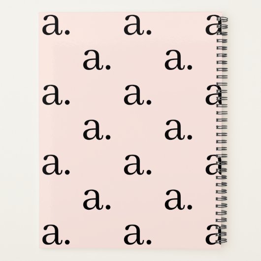 Pattern-Muster-Schriftart der Girlande Blush Pink Planer (Rückseite)