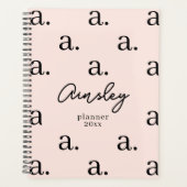 Pattern-Muster-Schriftart der Girlande Blush Pink Planer (Vorderseite)