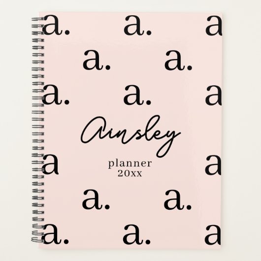 Pattern-Muster-Schriftart der Girlande Blush Pink Planer (Vorderseite)