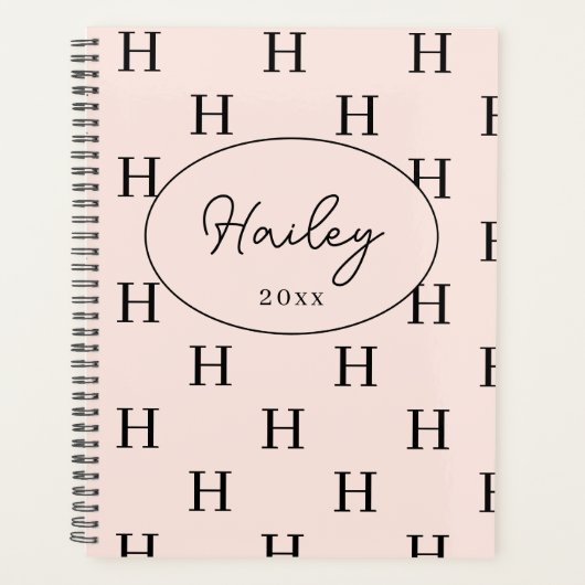 Pattern-Muster-Schriftart der Girlande Blush Pink Planer (Vorderseite)